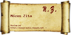 Mózes Zita névjegykártya
