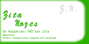 zita mozes business card