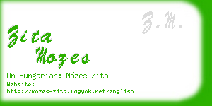 zita mozes business card